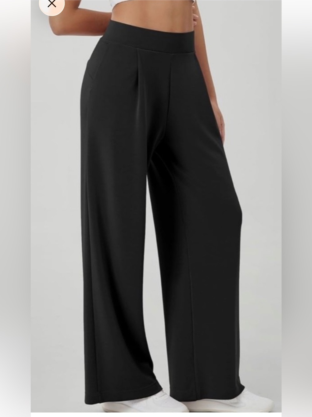 Ododos Casusl Chic Relaxed High Rise Soft Modal Wide Leg Pants Womens Grey XL